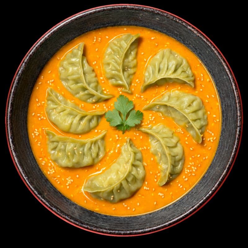 Jhol Momo served in warm Nepali soup